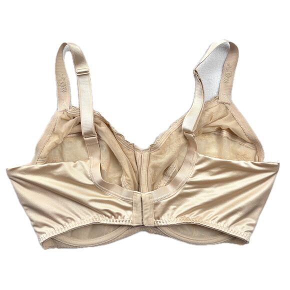 WACOAL 40DDD Nude Renaissance Rose Underwire Bra Lace Plus Size 40F Buff 85720 - Picture 5 of 13